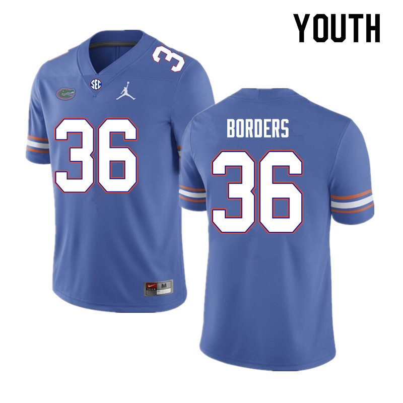Youth #36 Chief Borders Florida Gators College Football Jerseys Sale-Royal - Click Image to Close
